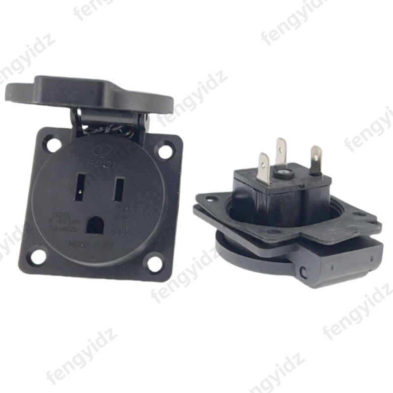 Outdoor Power Receptacle - 검정색 125V 15A 20A IP44 CE