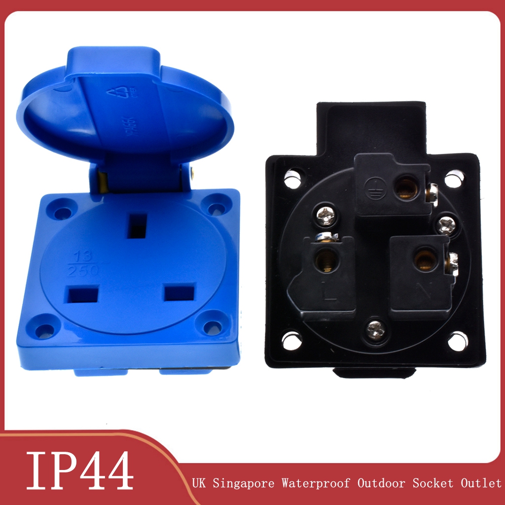 Outdoor Power Receptacle - 1pcs 영국 블랙 블루 13A 250V