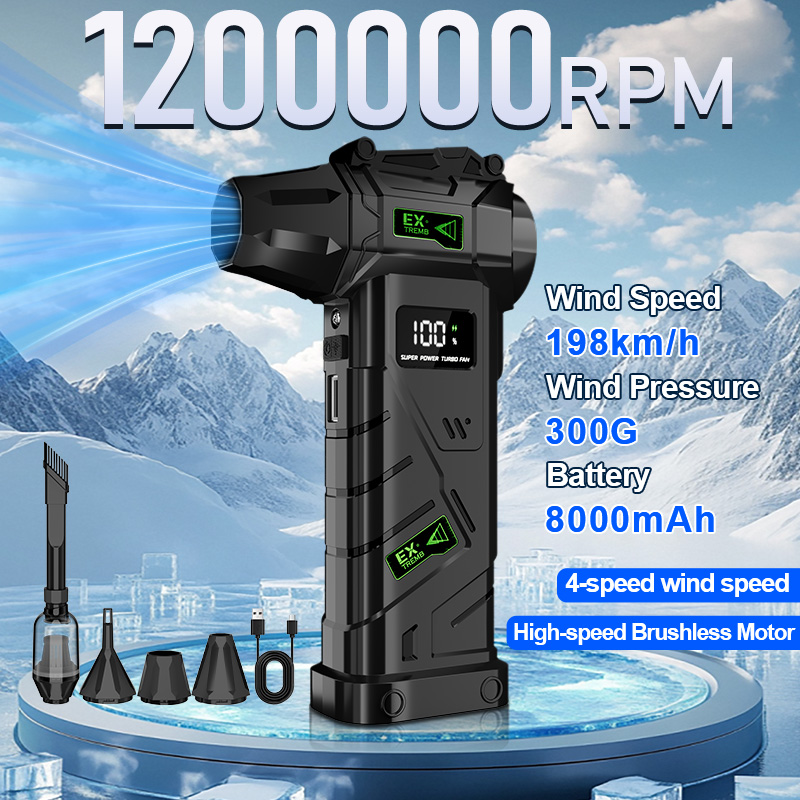 Outdoor Power Vacuum - 2-in-1 무선 터보 에어 더스터 (블로우&진공)