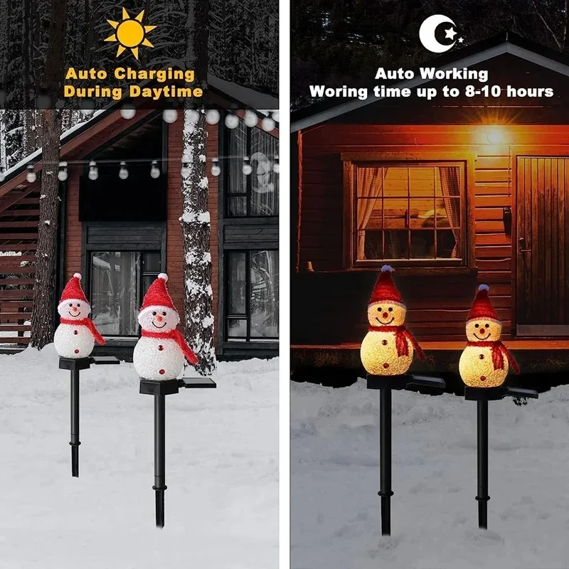 2 LED 눈사람 태양광 정원등 야외 지면 고정등 태양 - Outdoor Solar Power Xmas Lights 리뷰 및 가격