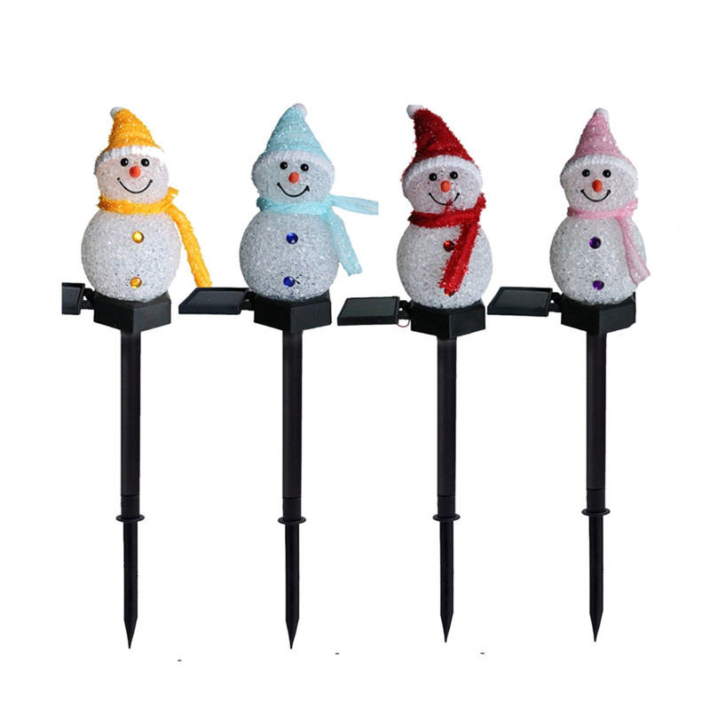 LED 눈사람 태양 정원 조명 야외 지상 스테이크 빛  - Outdoor Solar Power Xmas Lights 리뷰 및 가격