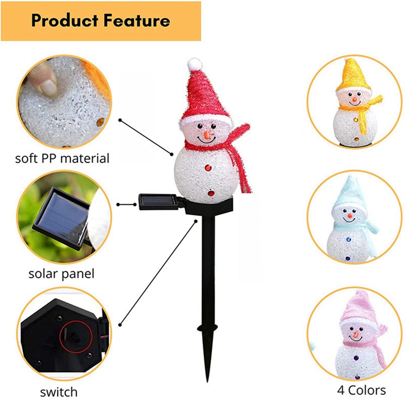 LED 눈사람 태양 정원 조명 야외 지상 스테이크 빛  - Outdoor Solar Power Xmas Lights 리뷰 및 가격