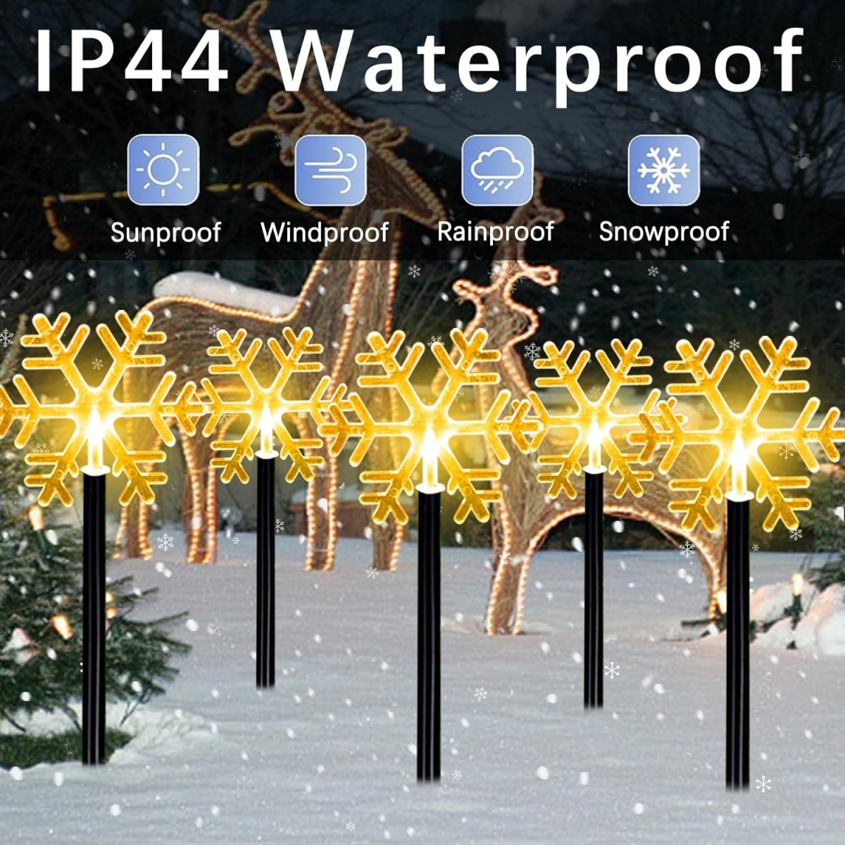 5Pcs 크리스마스 통로 조명 방수 눈송이/크리스마스  - Outdoor Solar Power Xmas Lights 리뷰 및 가격