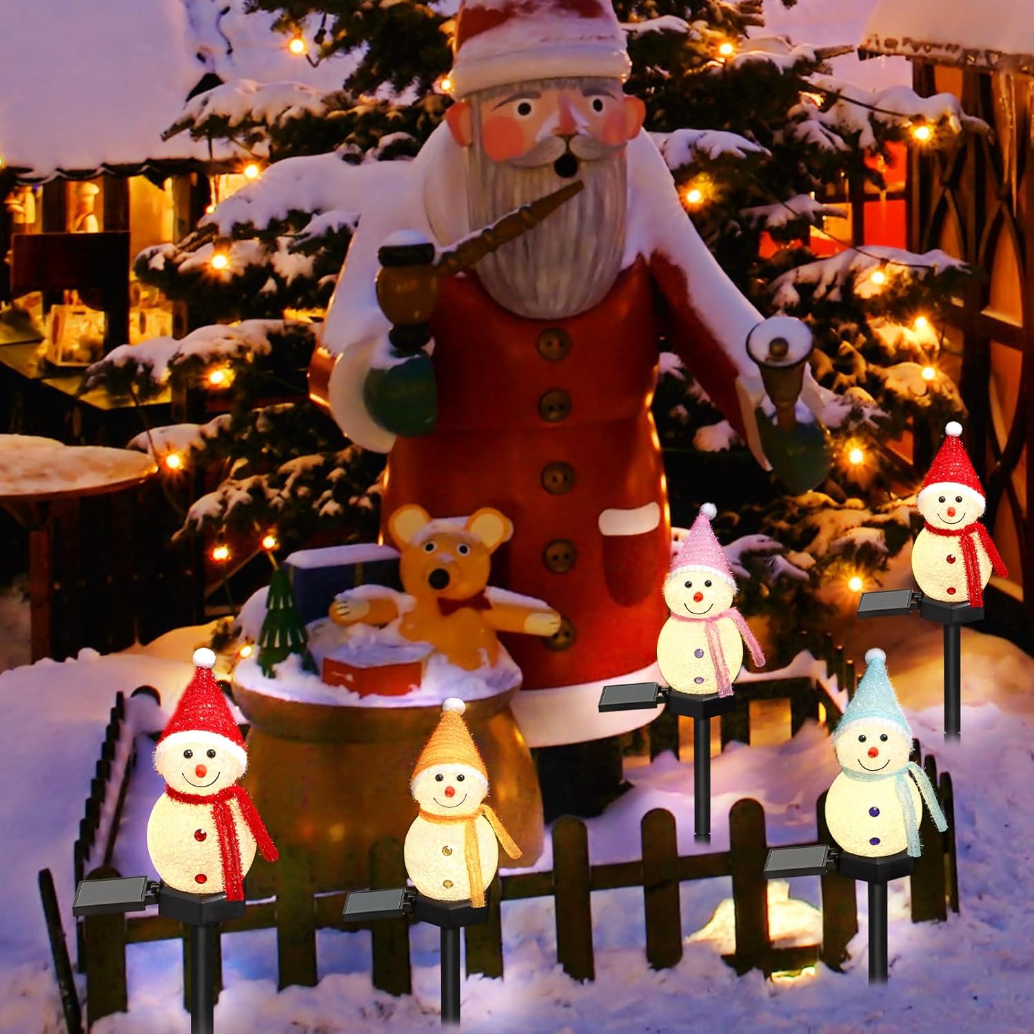 LED 눈사람 태양광 정원등 야외 지상 말뚝등 태양광  - Outdoor Solar Power Xmas Lights 리뷰 및 가격