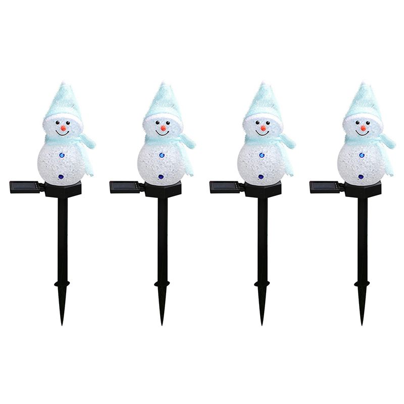 새로운 4X 눈사람 태양광 조명 크리스마스 태양열 LE - Outdoor Solar Power Xmas Lights 리뷰 및 가격