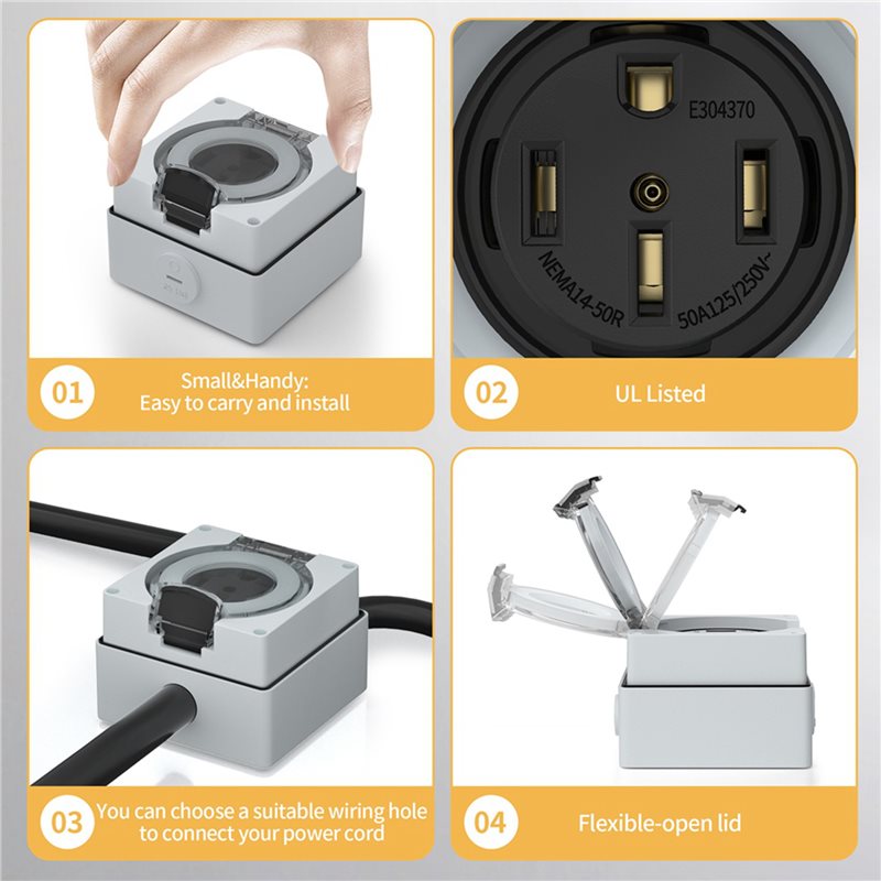 ABZL 6X 50Amp 전원 콘센트 박스, 125/2 - Outdoor Power Receptacle 리뷰 및 가격