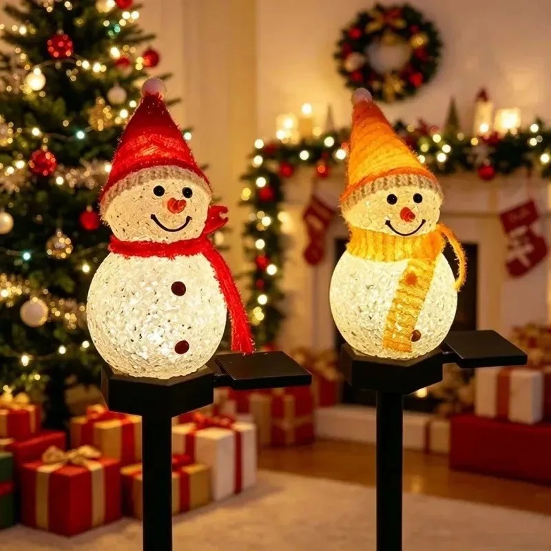 태양광 눈사람 모양 지지대 LED 조명, 따뜻한 백색  - Outdoor Solar Power Xmas Lights 리뷰 및 가격